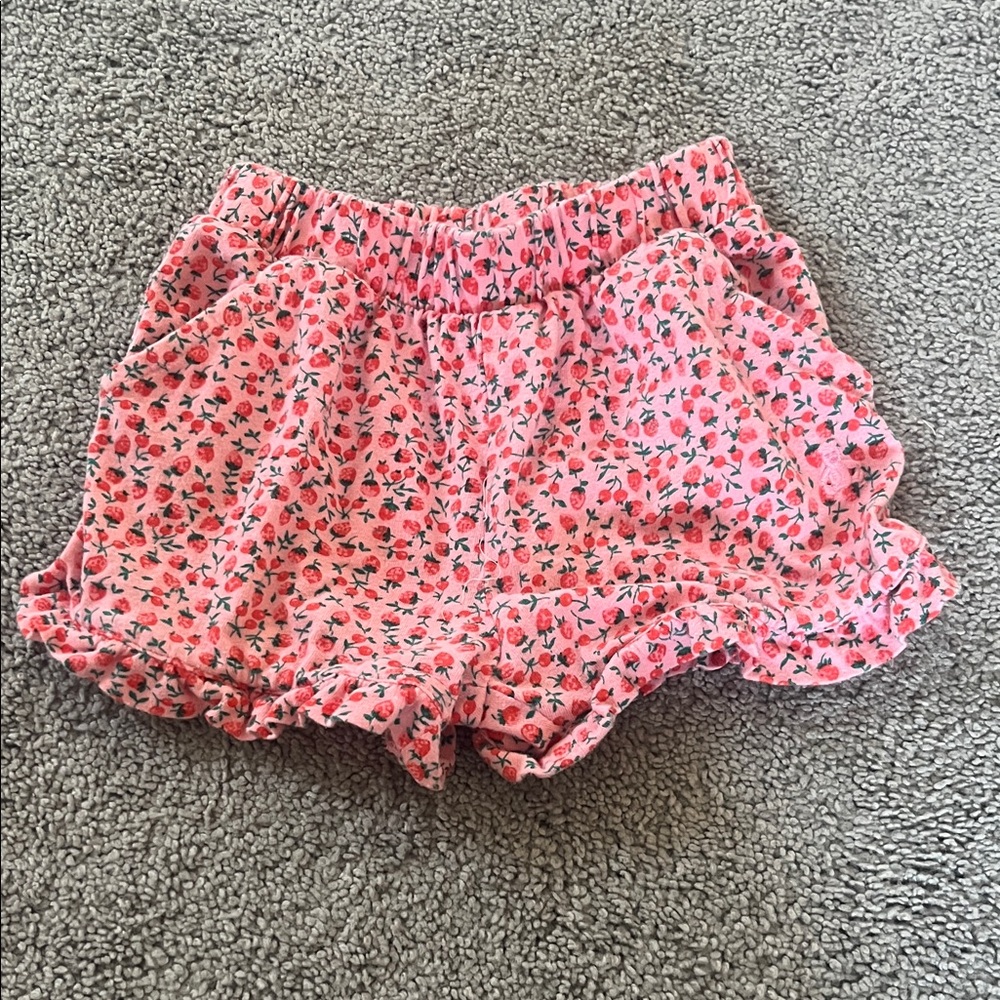 Floral Pink Ruffle Shorts